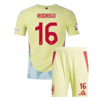 Španielsko Rodri Hernandez #16 Vonkajší Detský futbalový dres ME 2024 Krátky Rukáv (+ trenírky)